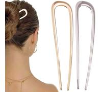 2pcs Pin de cheveux français, 1,4 x 5,5 épingle à cheveux de torsion française, nouveau bâton de cheveux en forme de U pour les petits pains à cheveux épais, broche française épingle française,
