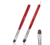 2pcs Pinceau French pour Ongles, 2 Fonctions Pinceau French Manucure avec Outil Pointillage Tête Unique Pinceaux Nettoyage Vernis Ongles Gel Outils Décoration d'Ongles