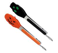 2pcs Pinces de Cuisine avec Pointes en Silicone 11 Pinces de Cuisson en Acier Inoxydable résistant à la Chaleur avec Fermoir à Serrure ＆ Poignée sans Glissement pour Halloween BBQ Grilling avec Point