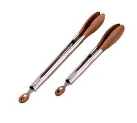 2pcs pinces pour cuisson, pinces de cuisine antidérapantes en acier inoxydable avec pointes en bois, cuisson anti-scalding avec verrouillage pour barbecue, steak, cuisine de et salade