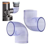 2PCS PIPE PVC Clear, coude de tuyau en PVC transparent, coude PVC 90 degrés, raccords de tuyaux en PVC à 2 voies, Connecteurs de tuyaux PVC portables pour le bricolage de la structure de support du j