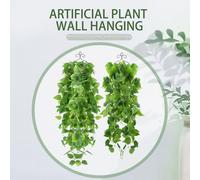 2pcs Plantes Artificielles Suspendues 3.28ft Faux Vigne Feuilles Verdure pour Mariage Mur Chambre Patio Intérieur Extérieur Maison Etagère Bureau Décoration - Pas de Paniers