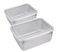 2pcs Plaque carrée en acier inoxydable avec couvercle, 5, 3x4.1x2.2 Pas à pâtisserie en acier inoxydable, moule carré résistant à la chaleur, moule gâteau sans glissement empilable pour les gâteaux