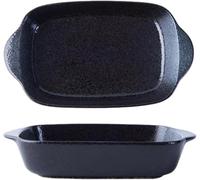 2pcs Plat à Four en Céramique 24cm avec Poignées, Plat Rectangulaire 500ml Résistant au Four, Plat à Gratin pour Lasagnes, Gratins et Cuisson