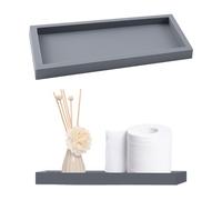 2pcs Plateau Decoratif Rectangulaire, Plateau Decoratif Bougie pour Toilette, Plateau de Rangement pour Salle de Bain pour Tissus, Bougies, Savon, Serviette, Plante (Gris)