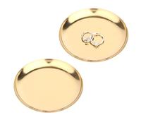 2pcs Plateaux de Service Ronds Dorés, Vide-Poches en Acier Inoxydable Plateau à Bijoux Décoratif Petits Plateaux Dorés pour Bijoux et Cosmétiques