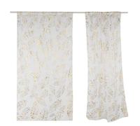 2pcs Plume imprimé Tulle Rideau, Rideaux Voilage, Voilage, de Dentelle Blanc Tulle