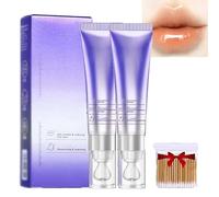 2Pcs Plumping & Anti-Wrinkle Hydrating Lip Serum,Color Changing Lip Plumper Serum,Lips Care Serums for Dry Lips,Long-Lasting Moisturizing Non-Sticky (Orange Flavor, 01#*2PCS)
