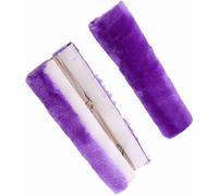 2pcs Plush Car Safety Harness Cover Strap Wrap Belt Soft Shoulder Pad Purple (en peluche)