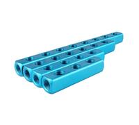 2pcs Pneumatic Air Distributor PT1/4" AL- 2 3 4 5 6 7 8 9 Way Quick Connector Base Manifold Shunt Aluminium Block For Air Compressors(10 Way 13 Port)