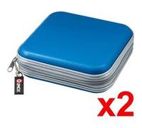 2PCS Pochette CD transport Rangement zippée antichoc 40 CD DVD bleu Qumox G