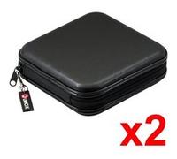 2PCS Pochette CD transport Rangement zippée antichoc 40 CD DVD noir Qumox G