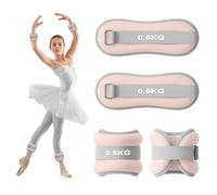 2PCS Poids Cheville, Poids Poignet, Leste Cheville, Ankle Weights, Bracelet Lesté, Poids Pilates, Poids Cheville et Poignet pour Pilates, Yoga, Marche, Jogging, l'Aérobic (Rose, 0,5 kg)