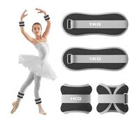 2PCS Poids Cheville, Poids Poignet, Leste Cheville, Ankle Weights, Bracelet Lesté, Poids Pilates, Poids Cheville et Poignet pour Pilates, Yoga, Marche, Jogging, l'Aérobic (Noir, 1 kg)