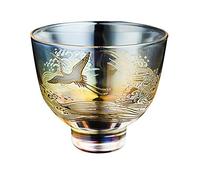 2PCS Polychrome Gold And Silver Fired Elegant Crystal Glass Tea Cup Master Cup Single Cup Observation Tea Cup Built Transparent Kung Fu Tea Set L (XS)