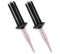 2pcs Portable 17-Teeth Curly Hair Styler Tool, 2-en-1 Brush antidérapant et baguette pour les boucles de qualité salon