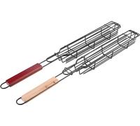 2PCS Portable BBQ Sausage Hot Dog Grilling Basket Stainless Steel Nonstick Grill Barbecue KitchenTool