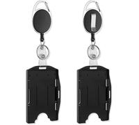 2pcs Porte Badge, Porte Badge Rigide, Porte Badge, Porte-Cartes En Pc Plastique, Vertical Et Horizontal, Cartes Porte-Badge Pour Clé De Proximité, Carte De Crédit, Nominatif Et Carte D'identité