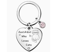2Pcs Porte-Clés Chaton en Acier Inoxydable, Porte-Clés De Voiture, Pendentif De Décoration De Sac À Dos, Cadeau pour Les Amoureux des Animaux.