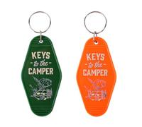 2pcs Porte-Clés de Camping, Porte-Clés en Plastique pour Camping-Car Accessoires pour Hommes Femmes Cadeaux Attentionnés (Vert, Orange)