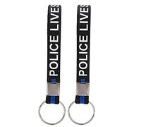 2Pcs Porte-clés Porte-clés Bracelet Unisexe en Silicone Bracelets avec Lettre Spéciale pour Femmes Hommes Black Lives Matter Blue Lives Matter Police Lives Matter Alliage de (la vie des policiers