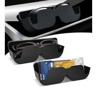 2PCS Porte Lunettes pour Voiture, Support Lunettes pour Voiture Universel, Porte Lunette Soleil Voiture de Visière, Porte-Lunettes pour Pare-Soleil, pour Lunettes, Billets, Cartes (Noir)