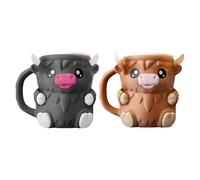 2Pcs Porte-pinte De Glace, Manchon Pour Pot À Dessert Highland Cow, Adorable Couvercle Pour Pinte D'Glace Highland Cow, Récipient De Rangement Pot D'glace, Gobelet À Bière P-our Fête, Soda, Dessert