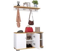 2pcs Portemanteau en bois Meubles d'entrée Chaussures Gados L