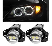 2PCS Pour BMW Série 3 E90 E91 2005-2008 12W LED Blanc Remplacement ampoules yeux d'ange halo anneau