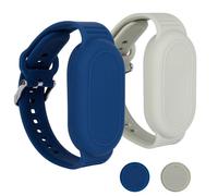 2pcs pour Samsung Galaxy SmartTag 2 Bracelet, Étui de Protection Silicone Étanche Support de Couverture Complète Caché pour Enfants Personnes Âgées Accessoires (Vert Olive, Bleu)