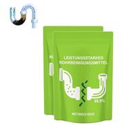 2Pcs Powerful Pipe Dredging Agent,Sink and Drain Cleaner Powder,80g Pipe Unclogger Powder,Multi-Functional PipeUnclogging For Kitchen Toilet Bathroom,Unclogging Solution for Pipes,Toilets & Showers