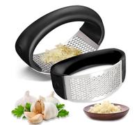 2pcs Presse-ail Manuel en Acier Inoxydable, Presse Ail Inox, 2024 Nouveau Presse Ail à Bascule en Acier Inoxydable, Presse Ail à Bascule, Presse Ail à Bascule pour Hacher, Ecraser Ail