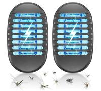 2pcs Prise Anti Insectes Electrique Tueur Moustiques Lampe Anti Moustique UV, Bug Zapper Répulsif Moustique Mouche pour Label