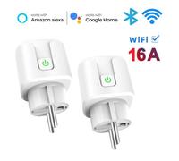 2PCS Prise Connectée Wifi Intelligente PRUMYA 16A Compatible avec Android iOS Amazon Alexa Google Home Assistant, Programmable