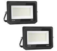 2pcs Projecteur LED Extérieur 300W 30000LM 3000K Blanc Chaud IP65 Étanche pour Terrasse, Jardin, Parc, Garage, Cour, Entrée