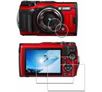 [2Pcs Protection d'Ecran pour Olympus Tough TG-7/TG-6/TG-5/TG7/TG6/TG5/OM SYSTEM+[2Pcs] Protecteur d'objectif pour Olympus TG 7/TG 6/TG 5,Verre Trempé,Dureté 9H,Anti-rayure,Sans Bulle