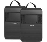 2Pcs Protège Siège Voiture,YOOFAN Imperméable Organisateurs de Voiture Kick Mats,Protection Arrière de Siège Auto Support iPad