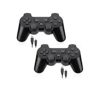 2PCS PS3 Manette sans Fil Double Shock Bluetooth pour Console de Jeu Playstation 3 avec Câble de Recharge