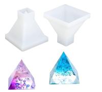 2pcs pyramide silicone moule, pyramide résine moule cristal époxy moule moulage à la main kit de grande pyramide résine moule fabrication savon bain bombe bougie artisanat Home Decor