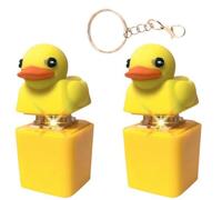 2PCS Quacking Fidget Toy, ducky1 Caps Keychain, Quacking Duck Keychain, Quacking Keyboard Button - Sensory Toys Stress Reliever, Keycaps That Quack, Key Board Clicker for Women, Men