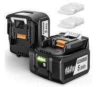 2pcs Quantrex Batteries Li-Iion de Rechange 14,4V 5000mAh pour Makita Batterie BL1450 BL1440 BL1430 BL1415 BL1415N avec Affichage LED et Couvercle de Batterie