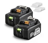 2pcs Quantrex pour Makita Batterie 18V 5.5 Ah BL1850B BL1860 BL1860B BL1850 BL1840B BL1840 BL1845 BL1820 194205-3 LXT-400 avec Affichage LED et Couvercle