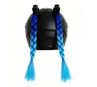 2Pcs Queue de Cheval pour Casque Moto Décoration de Casque Moto avec Ventouse Amovible Queue de Cheval Colorées pour Casque de Moto/Vélo/Scooter