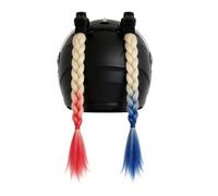 2Pcs Queue de Cheval pour Casque Moto Décoration de Casque Moto avec Ventouse Amovible Queue de Cheval Colorées pour Casque de Moto/Vélo/Scooter