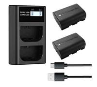 2PCS Qumox 2250mAh LP-E6NH batterie remplacement et Chargeur Compatible avec Canon EOS R7 R5 R6 R6 II R, 5DIV, 6DII, 7DII, 80D, 90D