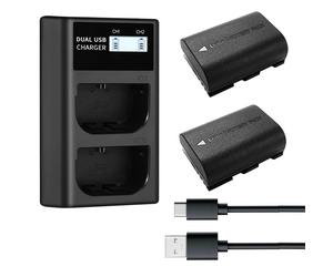 2PCS Qumox 2250mAh LP-E6NH batterie remplacement et Chargeur Compatible avec Canon EOS R7 R5 R6 R6 II R, 5DIV, 6DII, 7DII, 80D, 90D