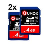 2PCS QUMOX 4Go carte mémoire SD classe 10