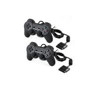 2pcs QUMOX Manette Dual Shock Contrôleur Compatible Pour Playstation 2 / Ps2 Noire - manette compatible