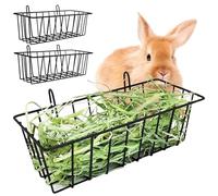 2pcs Rabbit Hay Feeder Cage 9x4x3 Pouces Metal Hay Feeder Rabbit avec Crochets Stockage des Fournitures Alimentaires pour Le Lapin Ferret Pigs
