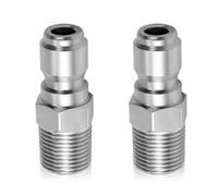 2pcs Raccords Rapides Nettoyeur Haute Pression, Connecteurs Acier Inoxydable pour Pistolet Eau sous Pression Prise Connexion Rapide 0,64cm Enrouleur Tuyau Pompe Eau(Filetage Externe Mâle)